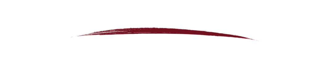 Decorative red brush stroke arc across a black background, serving as a branding element.